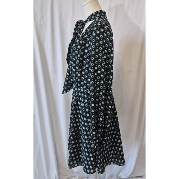 Ted Baker Womens Designer Green Floral Rocoo Tie Neck Dress Size 3 US 8 - Picture 5 of 8